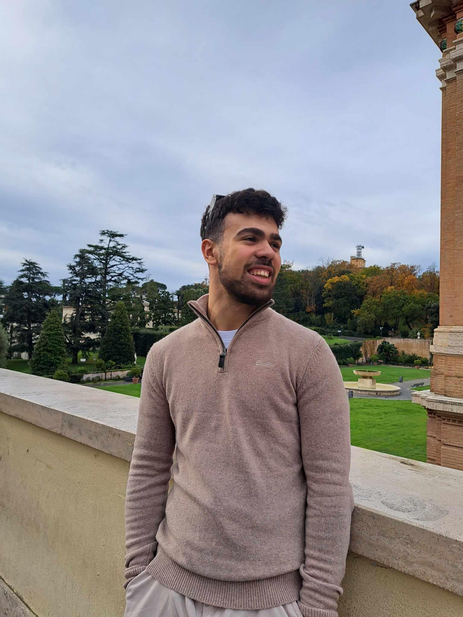 Dimosthenis Gkontolias smiling outdoors